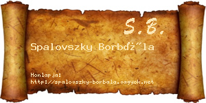 Spalovszky Borbála névjegykártya